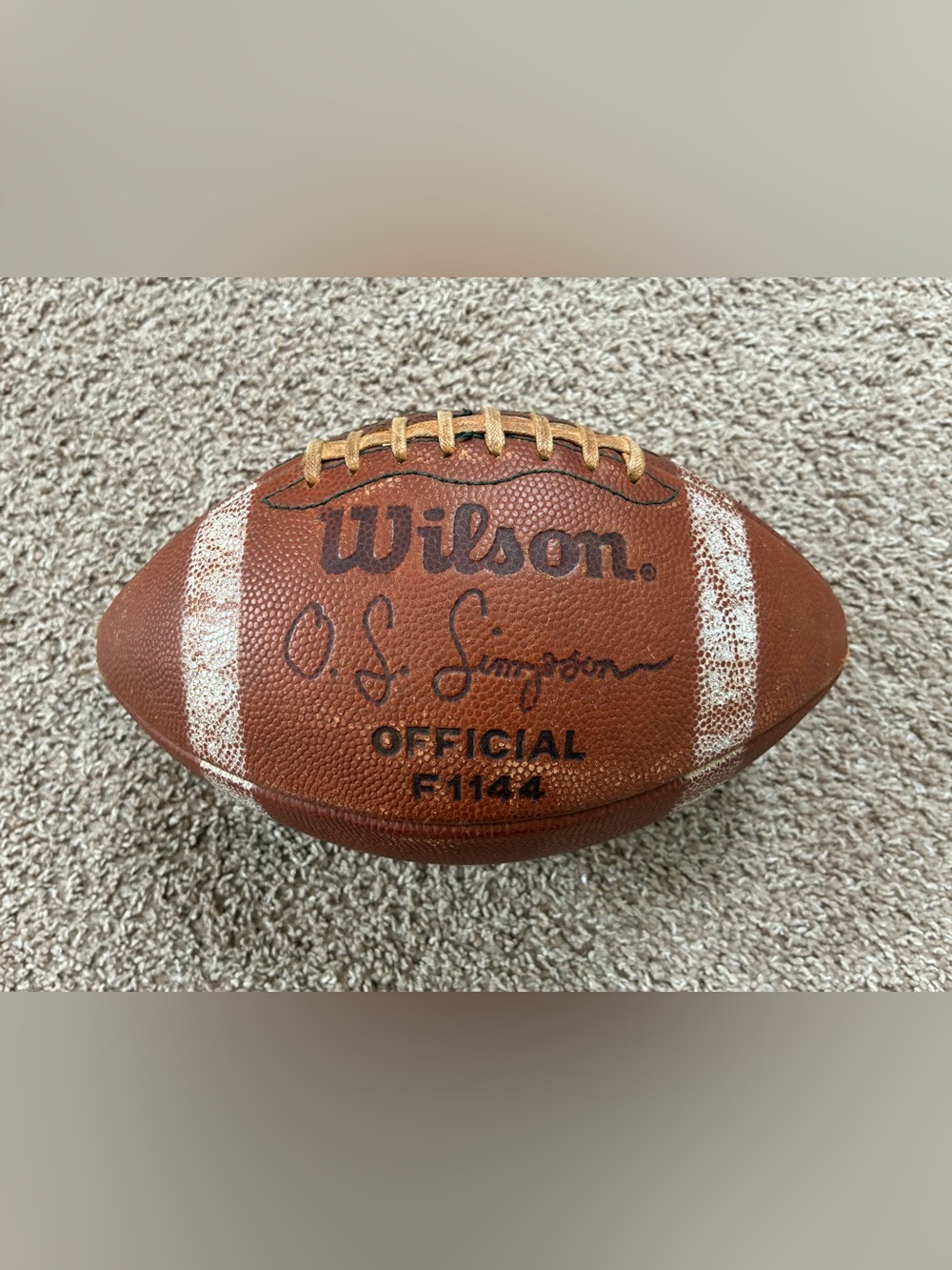 Vintage Wilson Football OJ Simpson Official F1144 Model Double Lined Top Grain